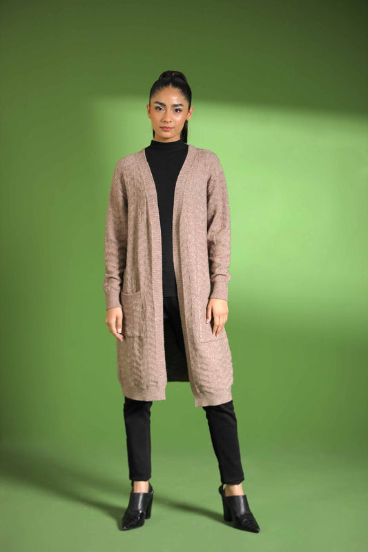 Nishat Linen - Khaki Long Sweater