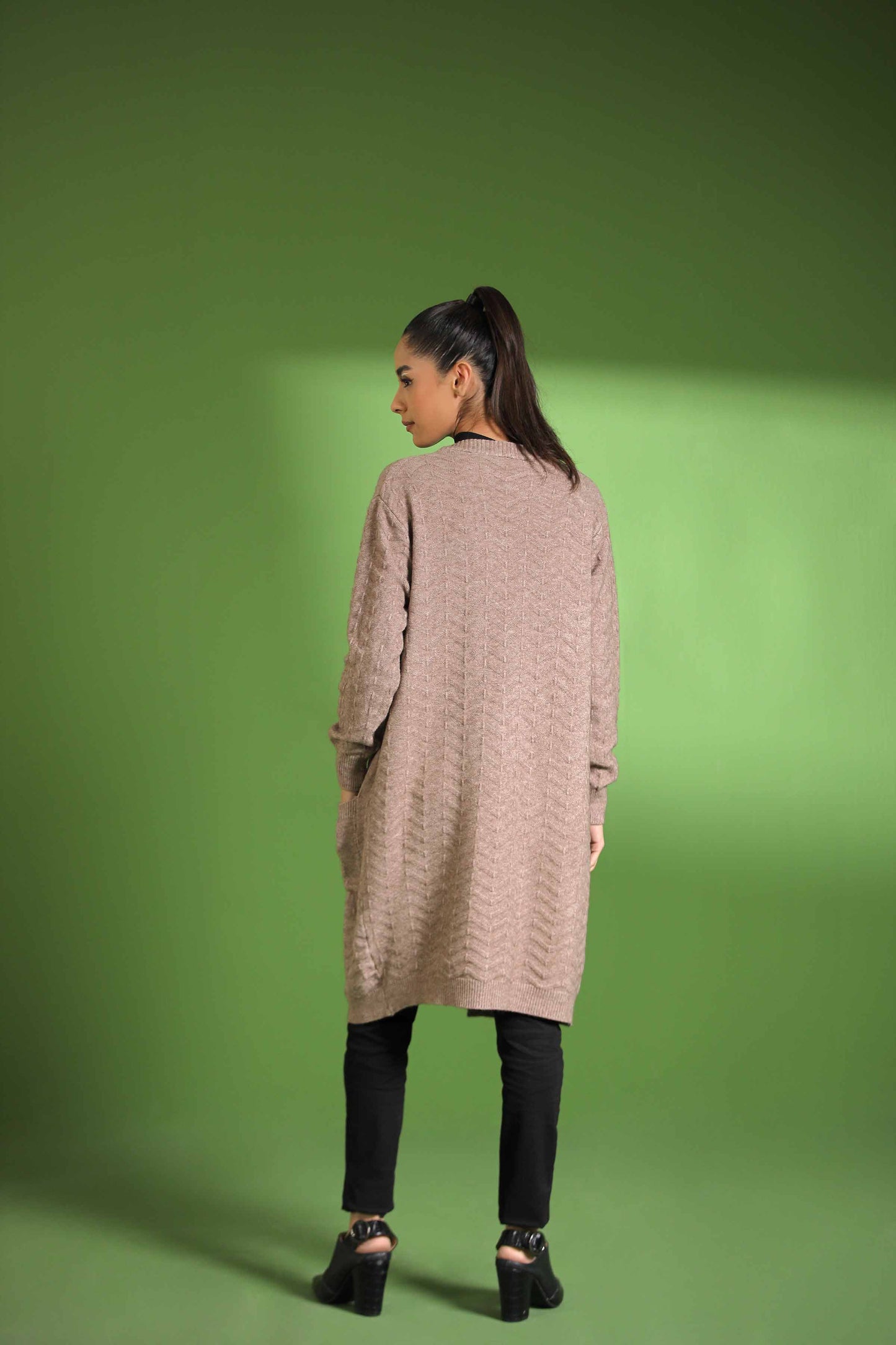 Nishat Linen - Khaki Long Sweater