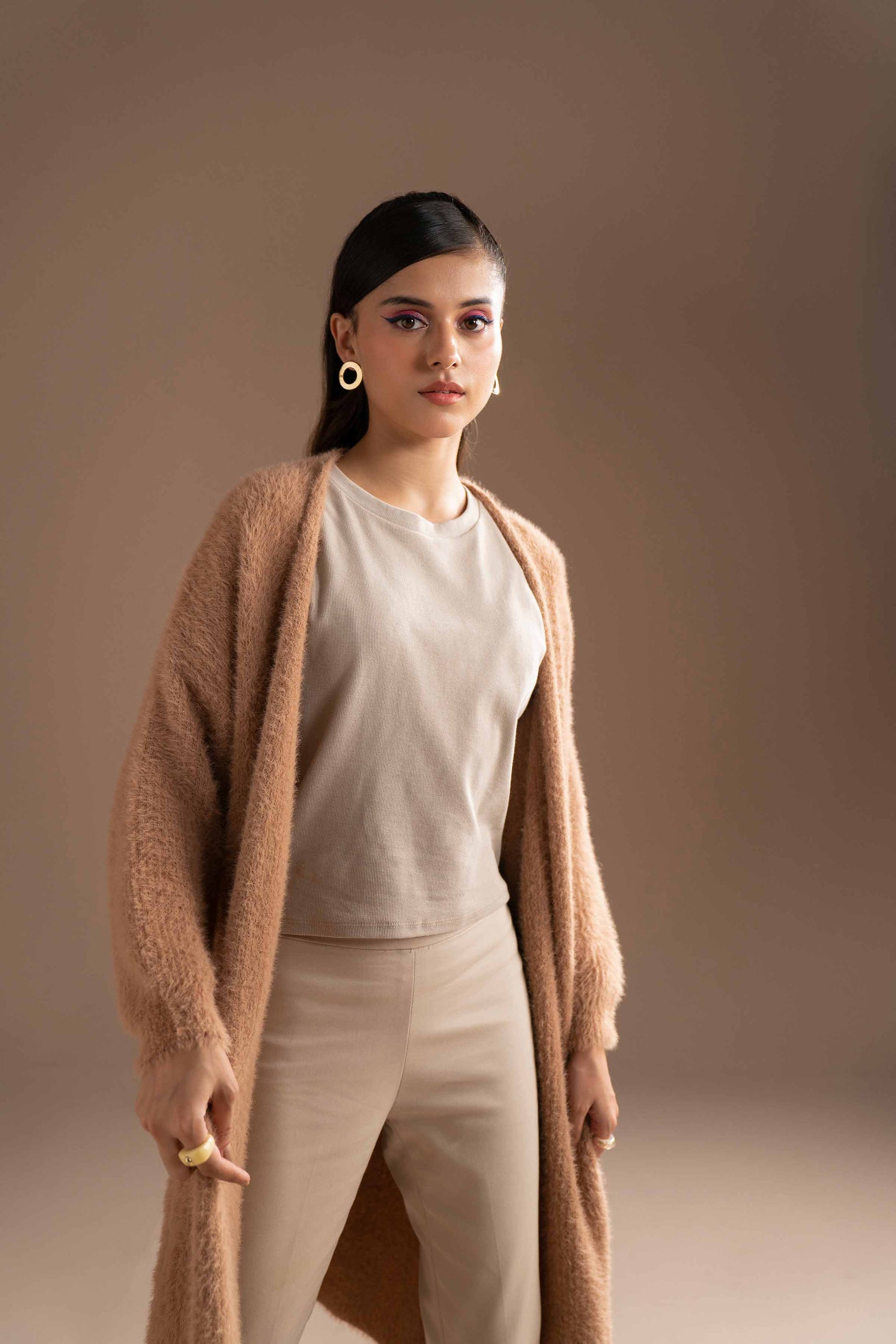 Nishat Linen - Camel Long Sweater