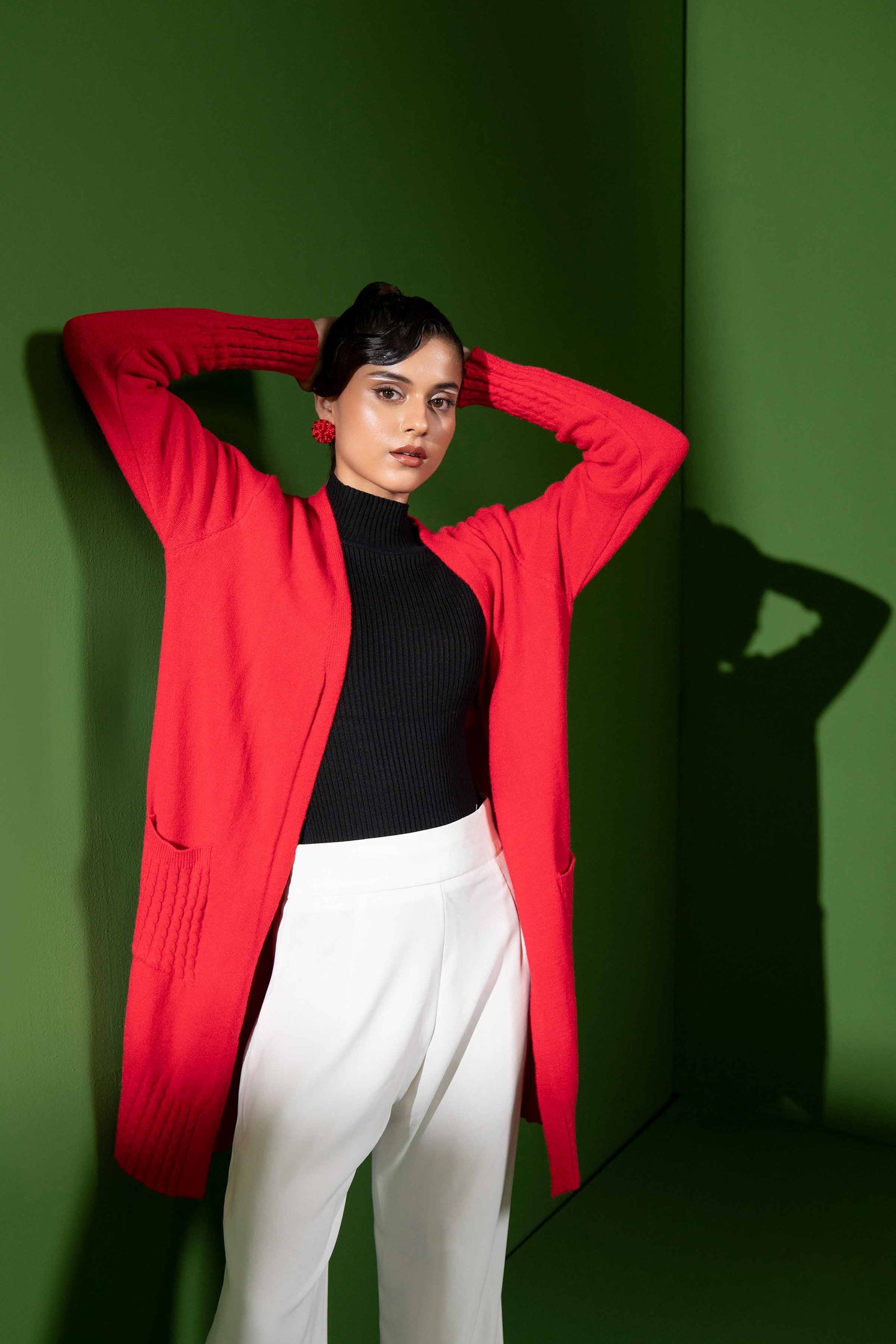 Nishat Linen - Red Long Sweater