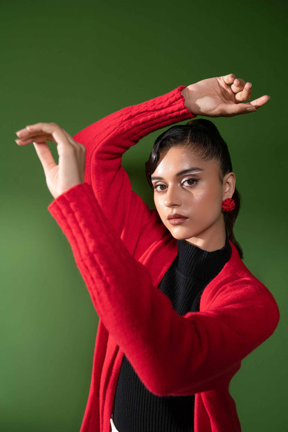 Nishat Linen - Red Long Sweater