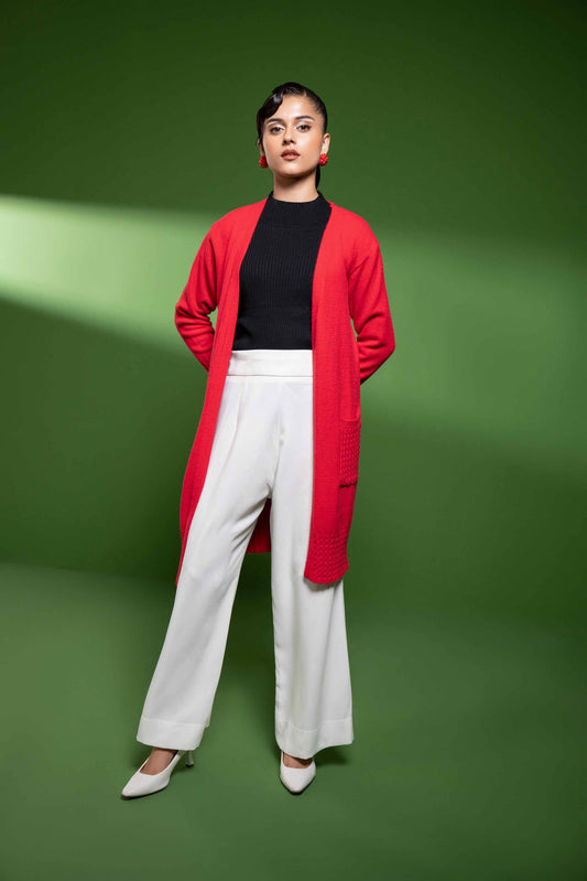 Nishat Linen - Red Long Sweater