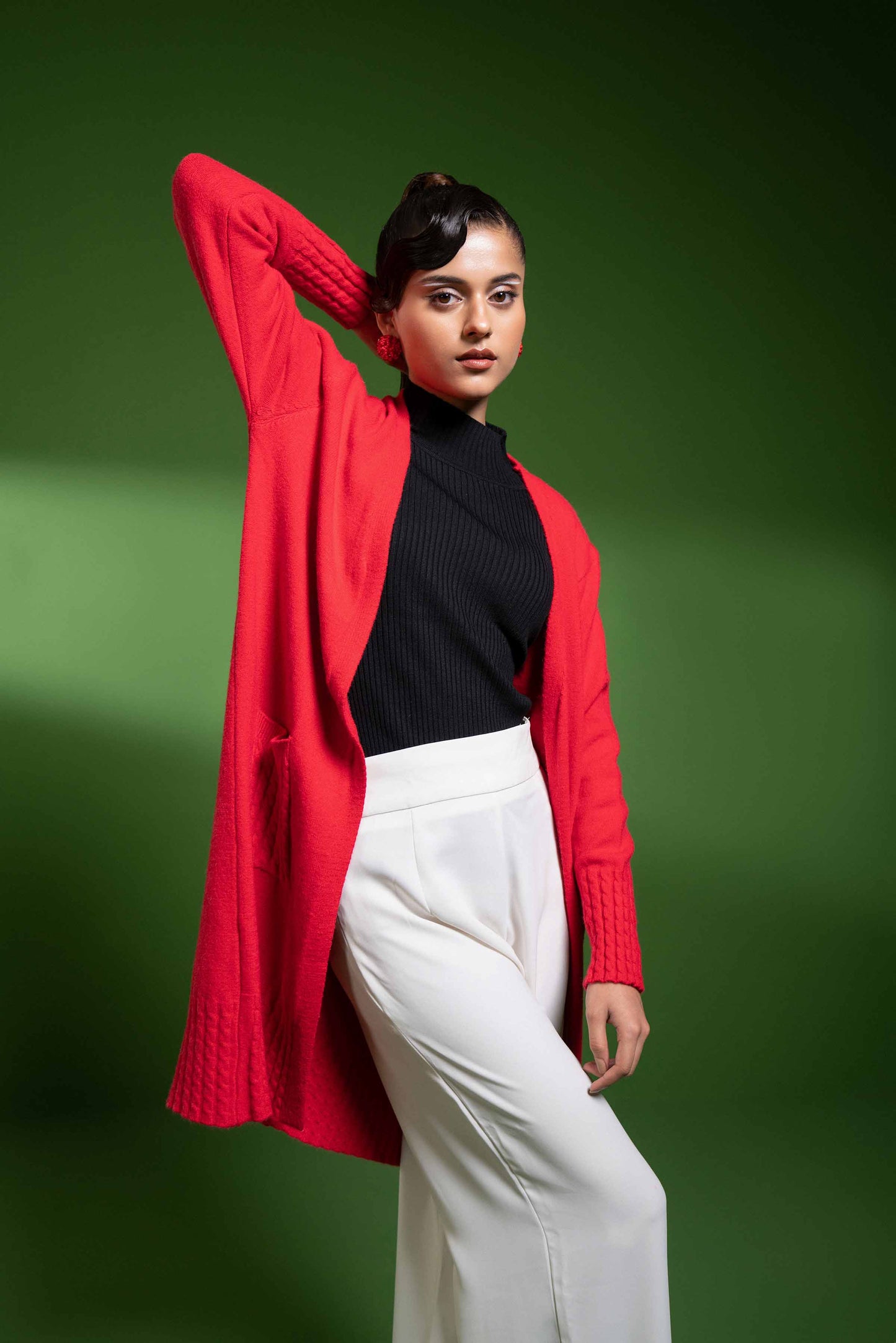Nishat Linen - Red Long Sweater