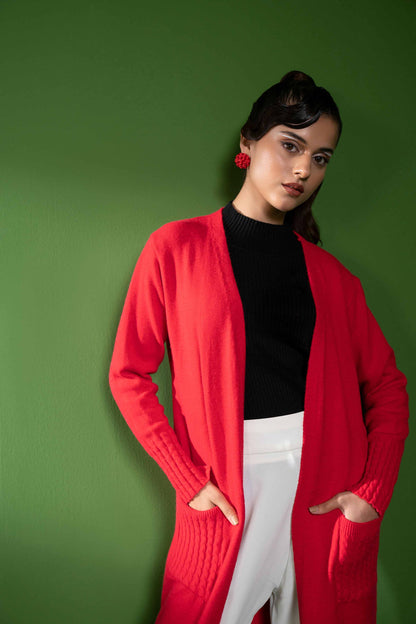 Nishat Linen - Red Long Sweater
