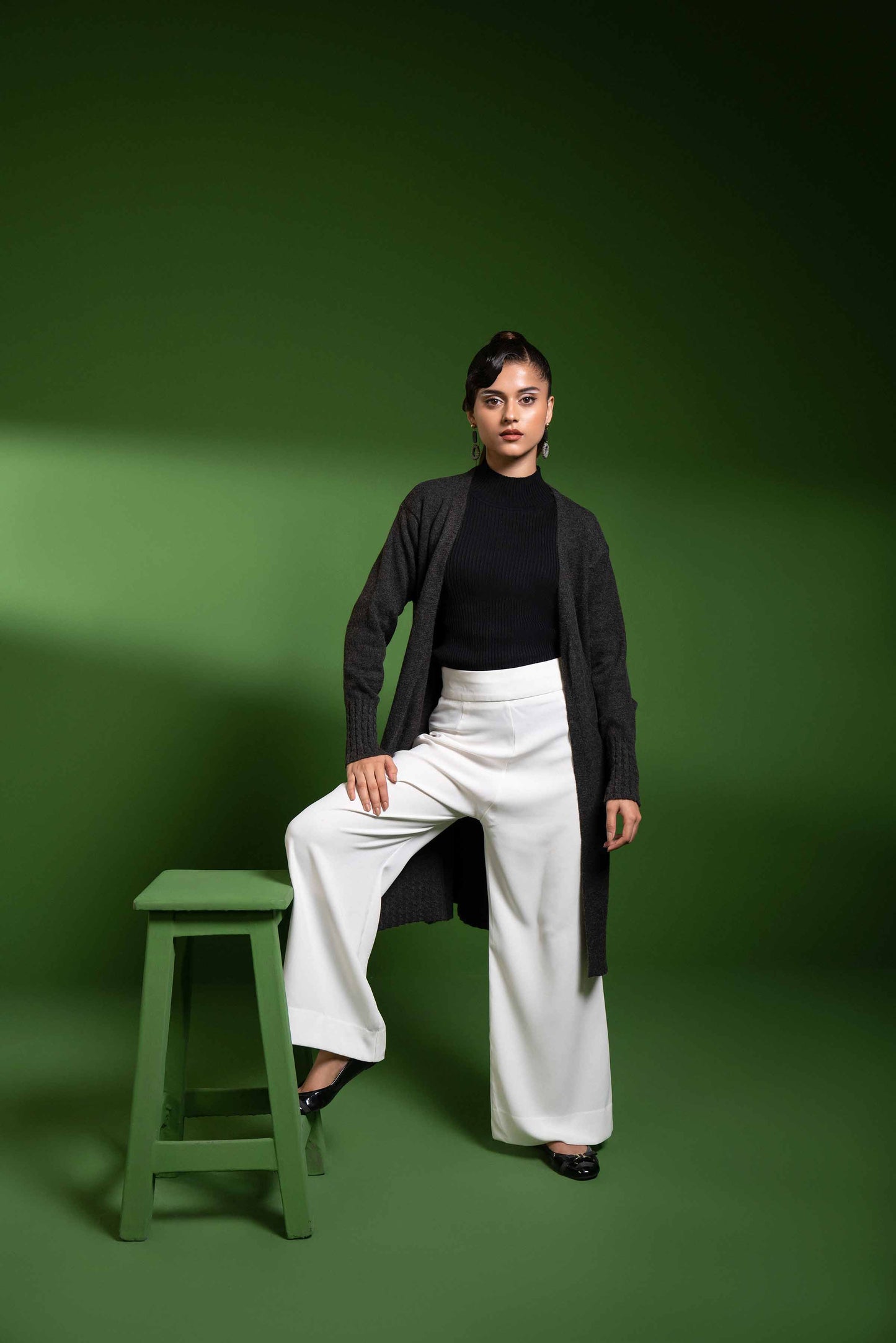 Nishat Linen - Black Long Sweater