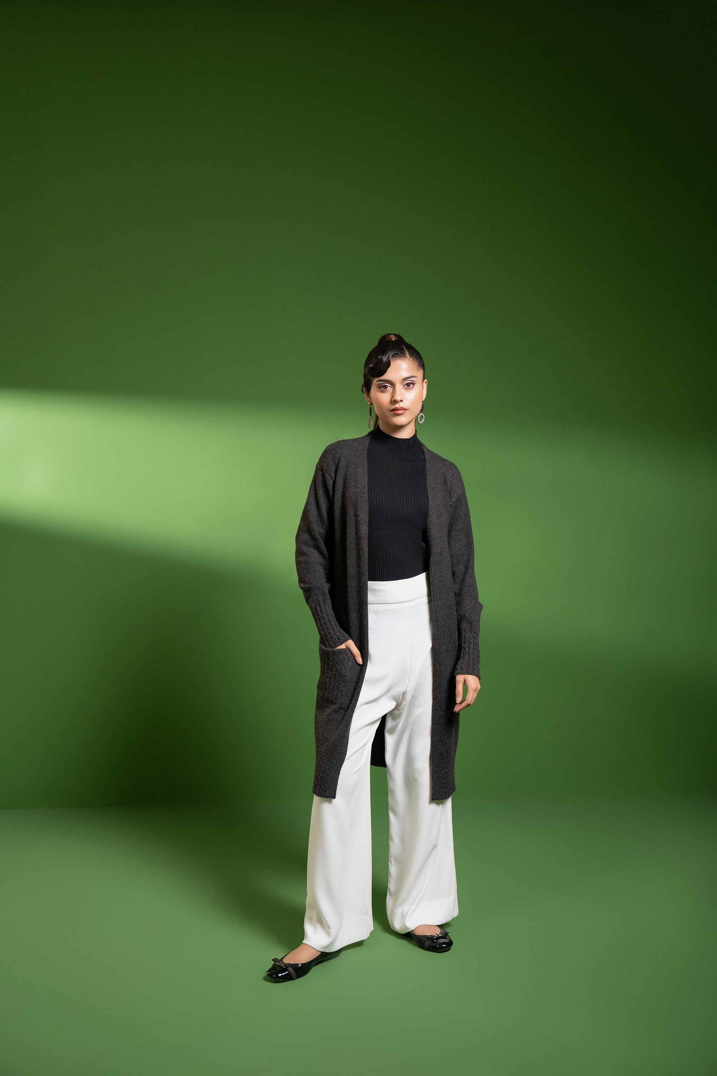 Nishat Linen - Black Long Sweater