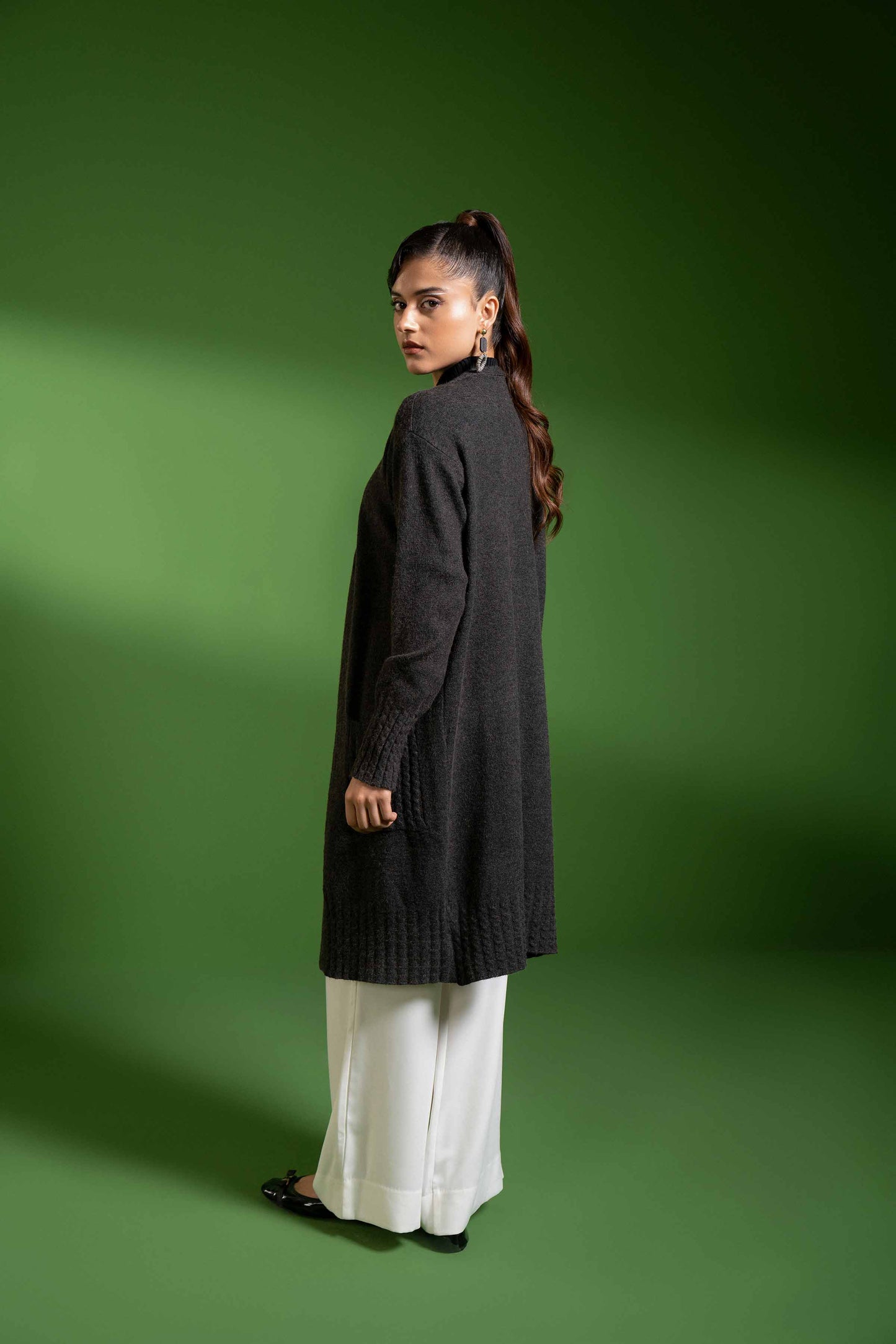 Nishat Linen - Black Long Sweater