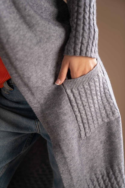 Nishat Linen - Grey Long Sweater