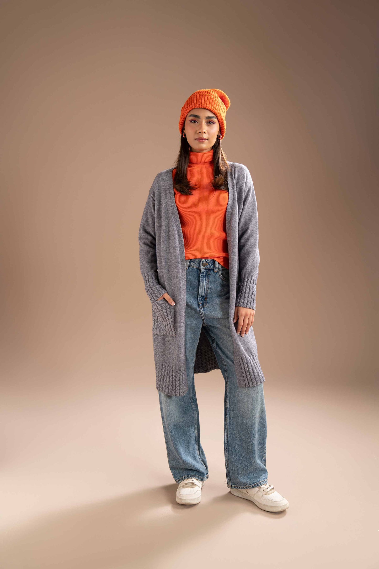 Nishat Linen - Grey Long Sweater