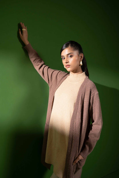 Nishat Linen - Coffee Long Sweater