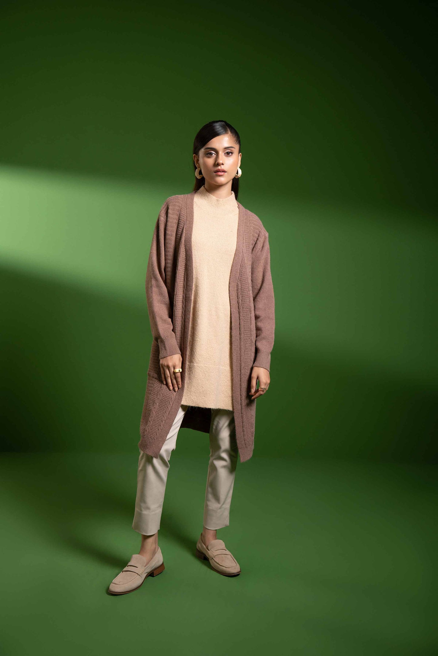 Nishat Linen - Coffee Long Sweater