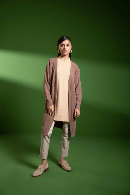 Nishat Linen - Coffee Long Sweater