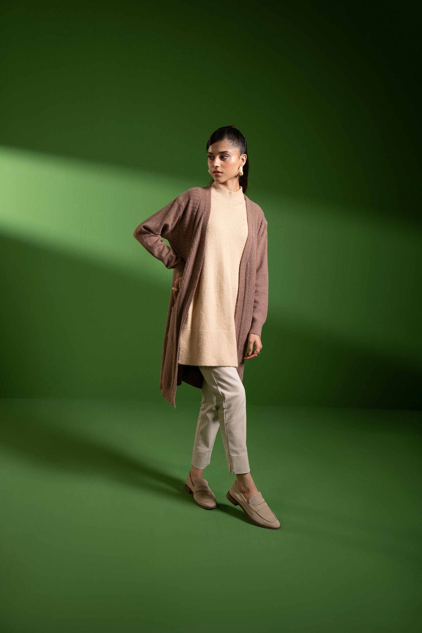 Nishat Linen - Coffee Long Sweater