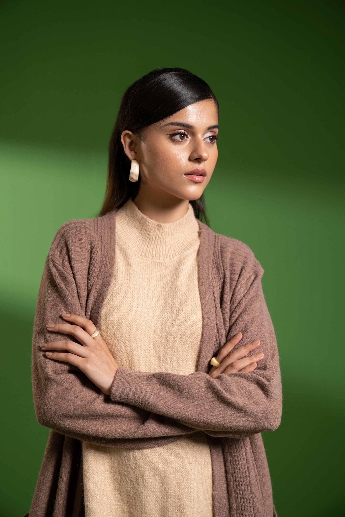 Nishat Linen - Coffee Long Sweater