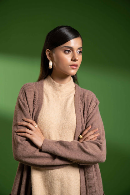 Nishat Linen - Coffee Long Sweater