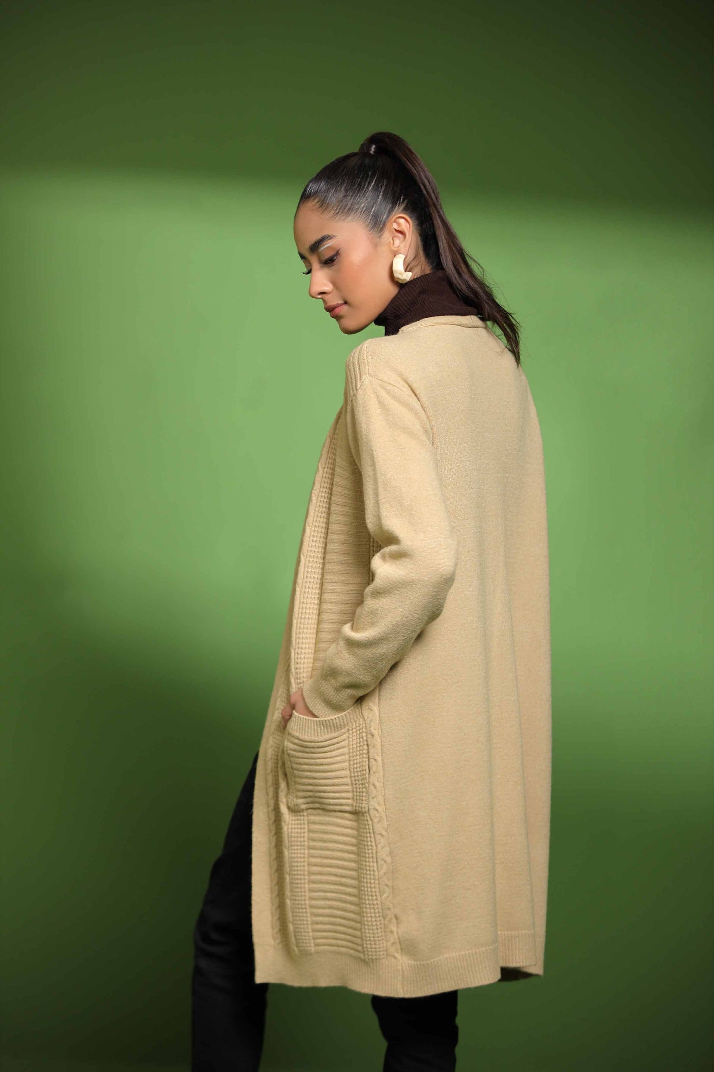 Nishat Linen - Beige Long Sweater