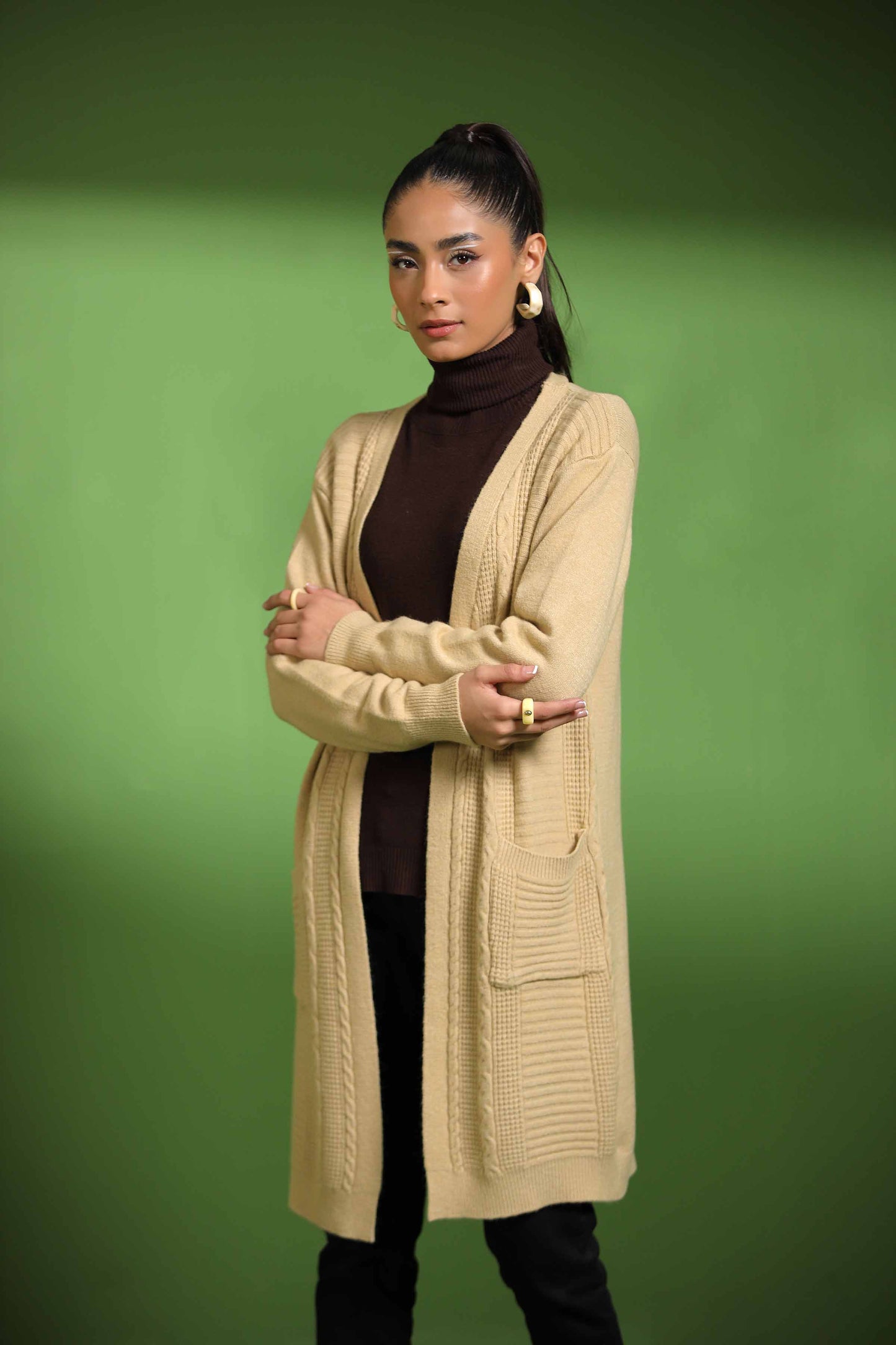 Nishat Linen - Beige Long Sweater