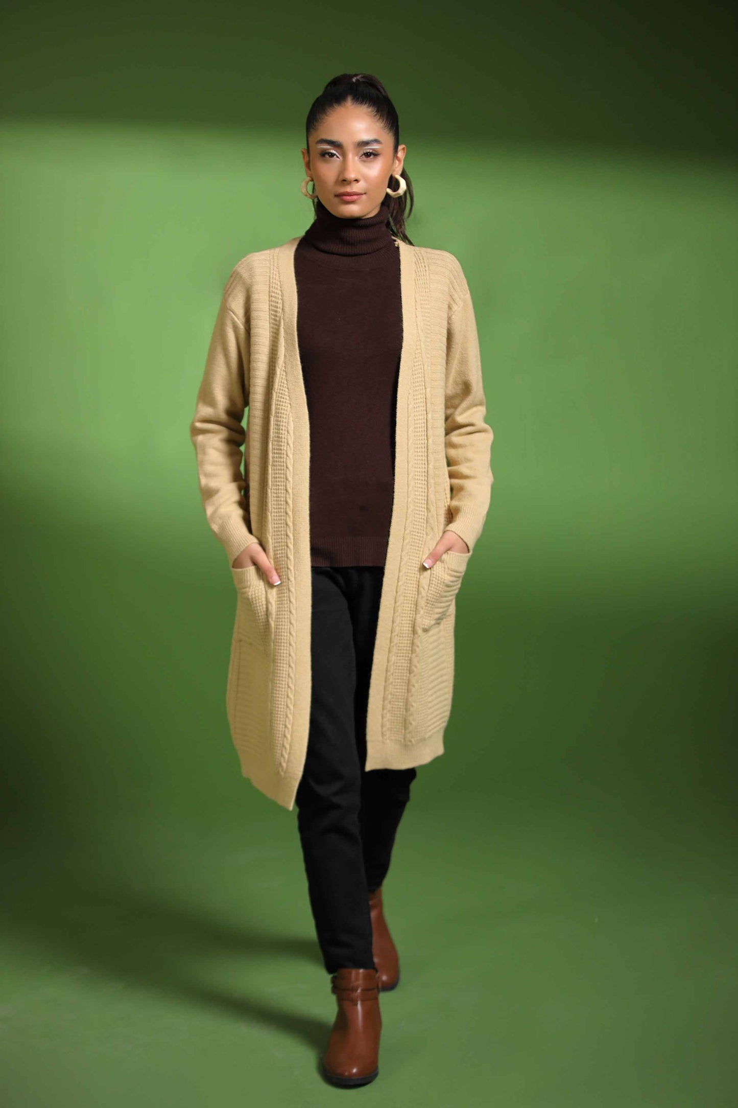 Nishat Linen - Beige Long Sweater