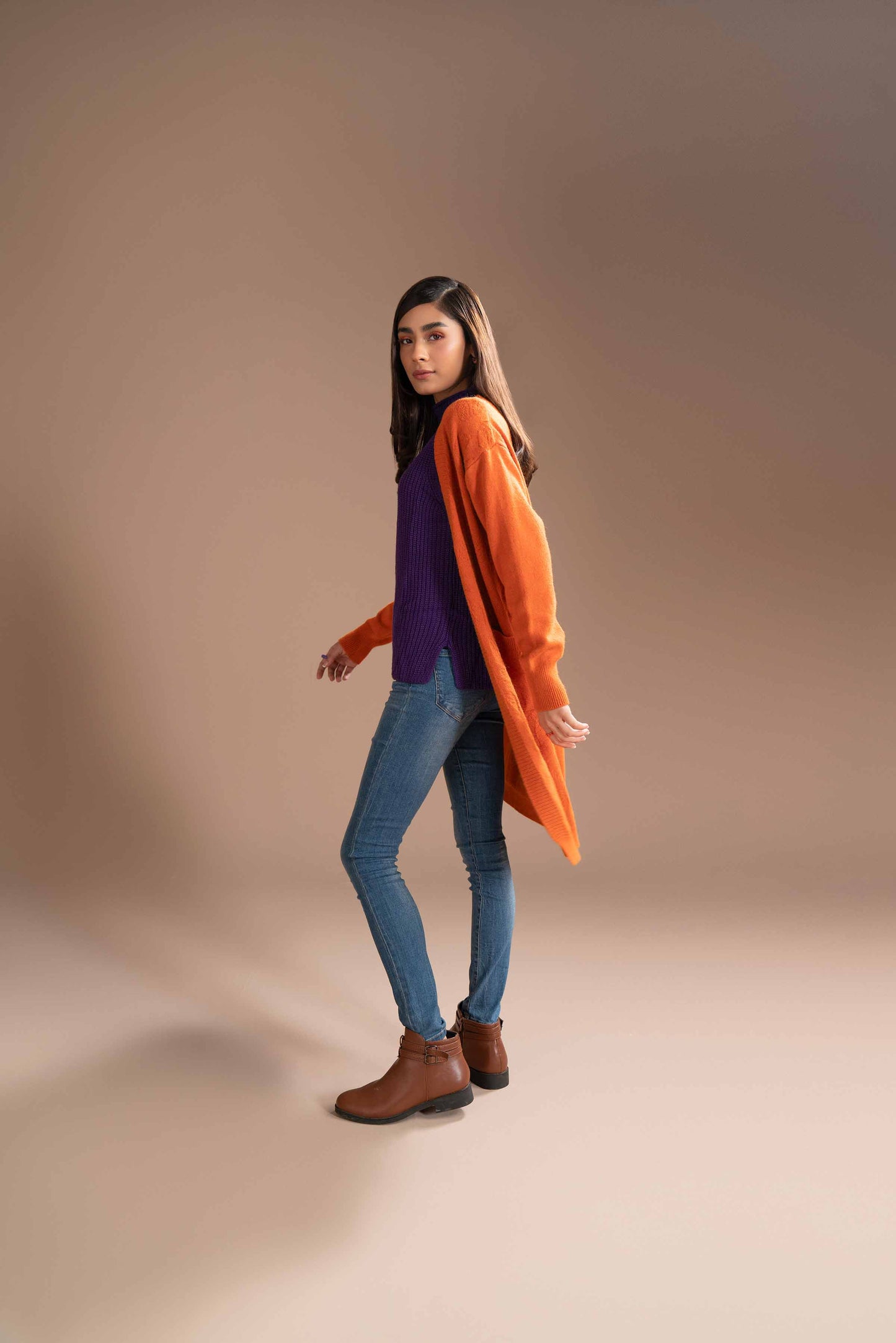 Nishat Linen - Orange Long Sweater
