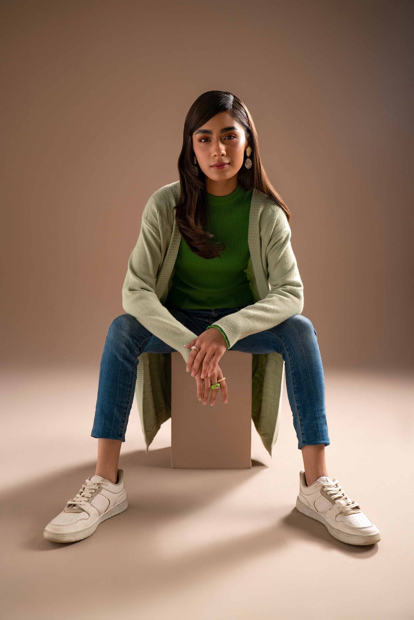 Nishat Linen - Green Long Sweater