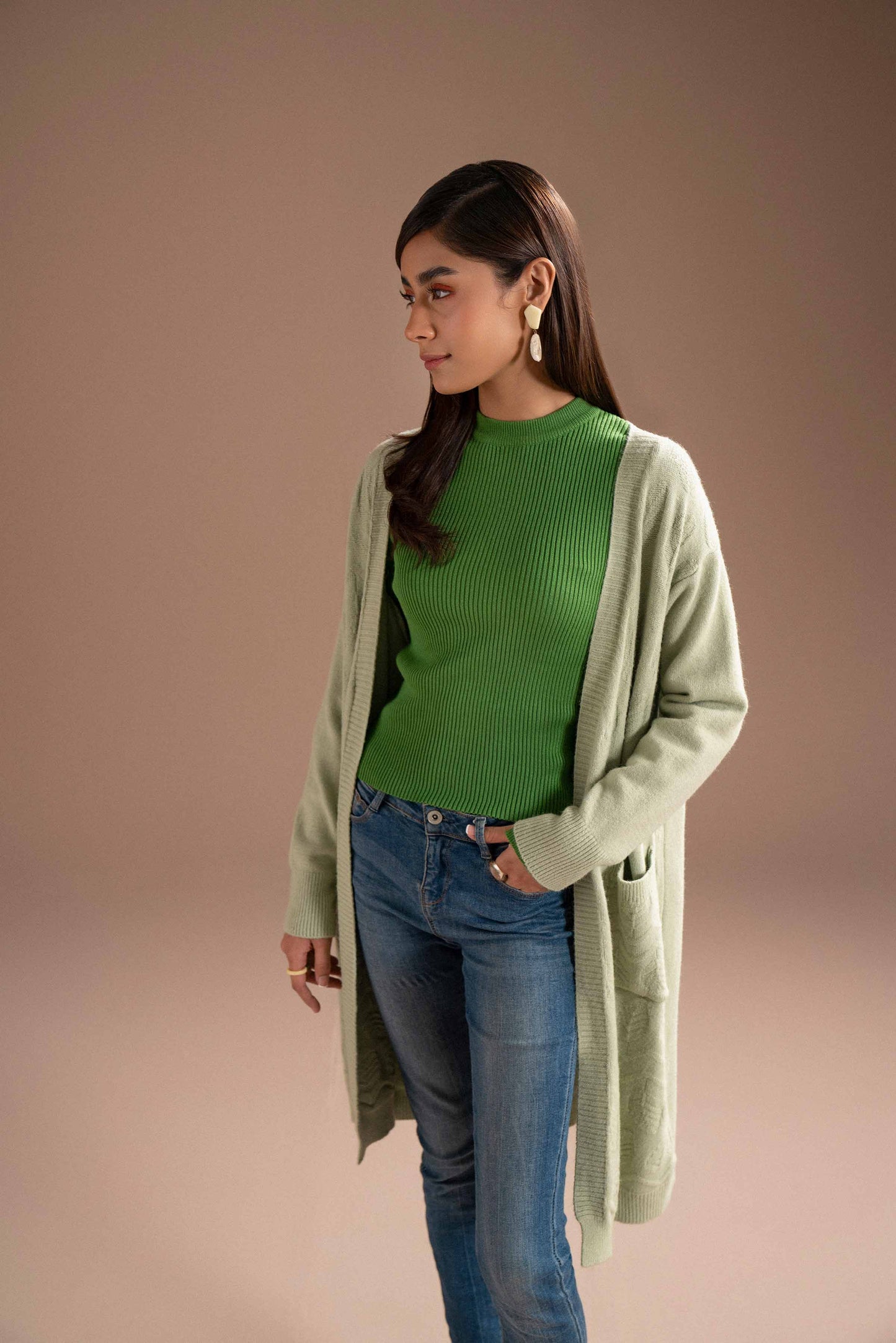 Nishat Linen - Green Long Sweater