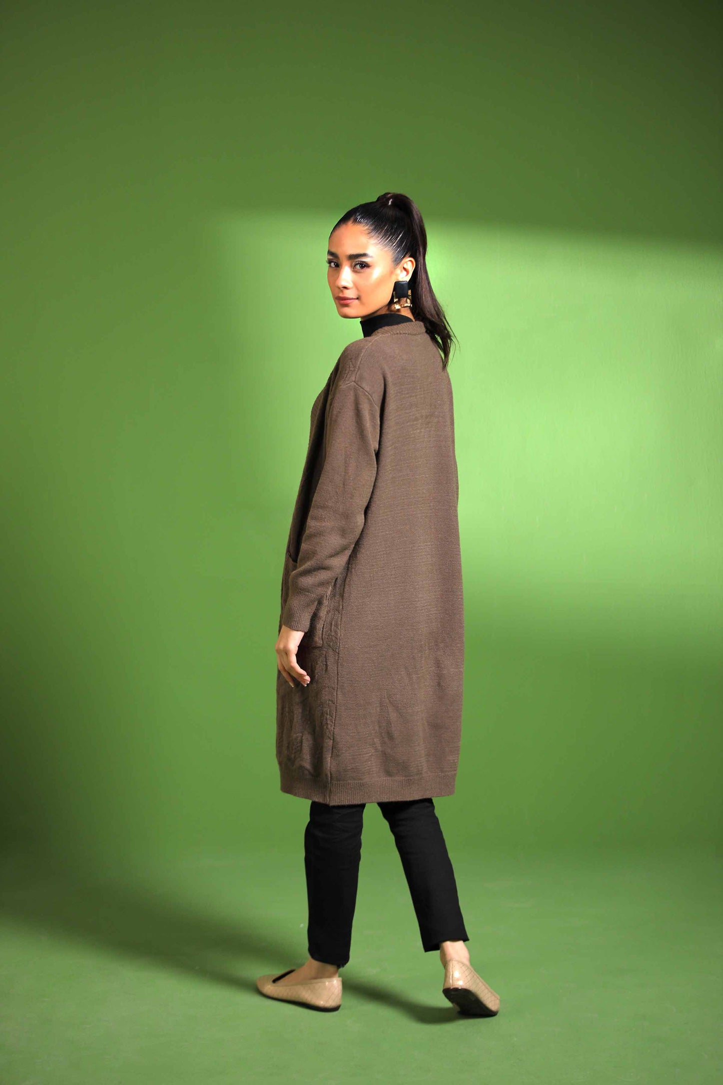 Nishat Linen - Coffee Long Sweater