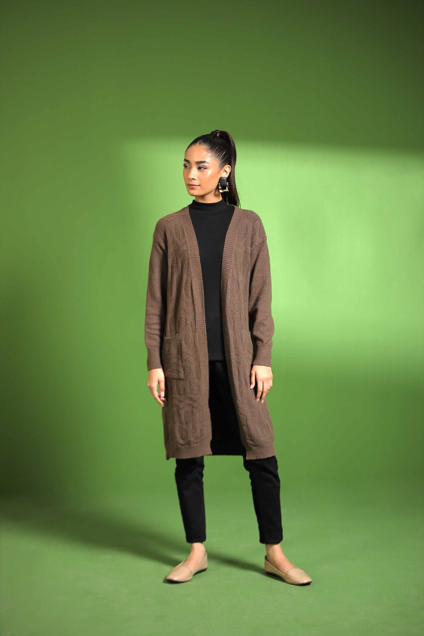 Nishat Linen - Coffee Long Sweater