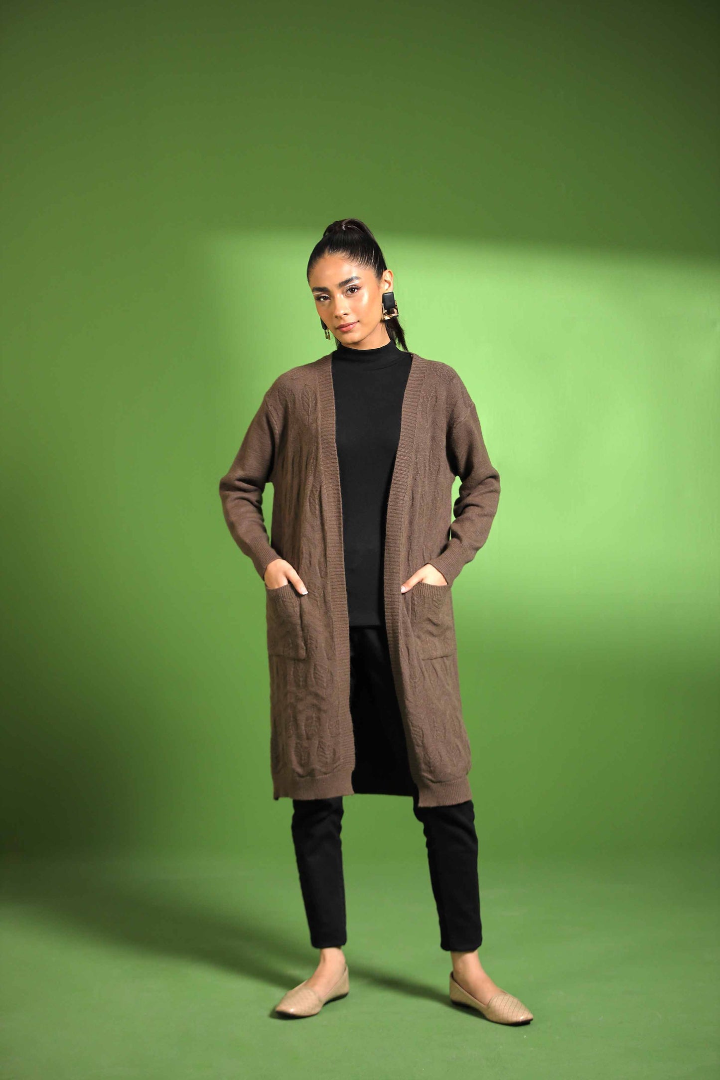 Nishat Linen - Coffee Long Sweater