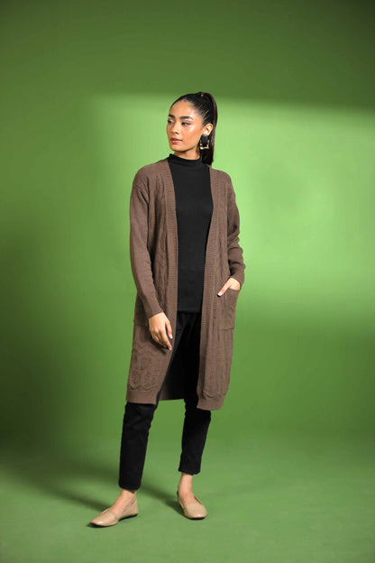 Nishat Linen - Coffee Long Sweater