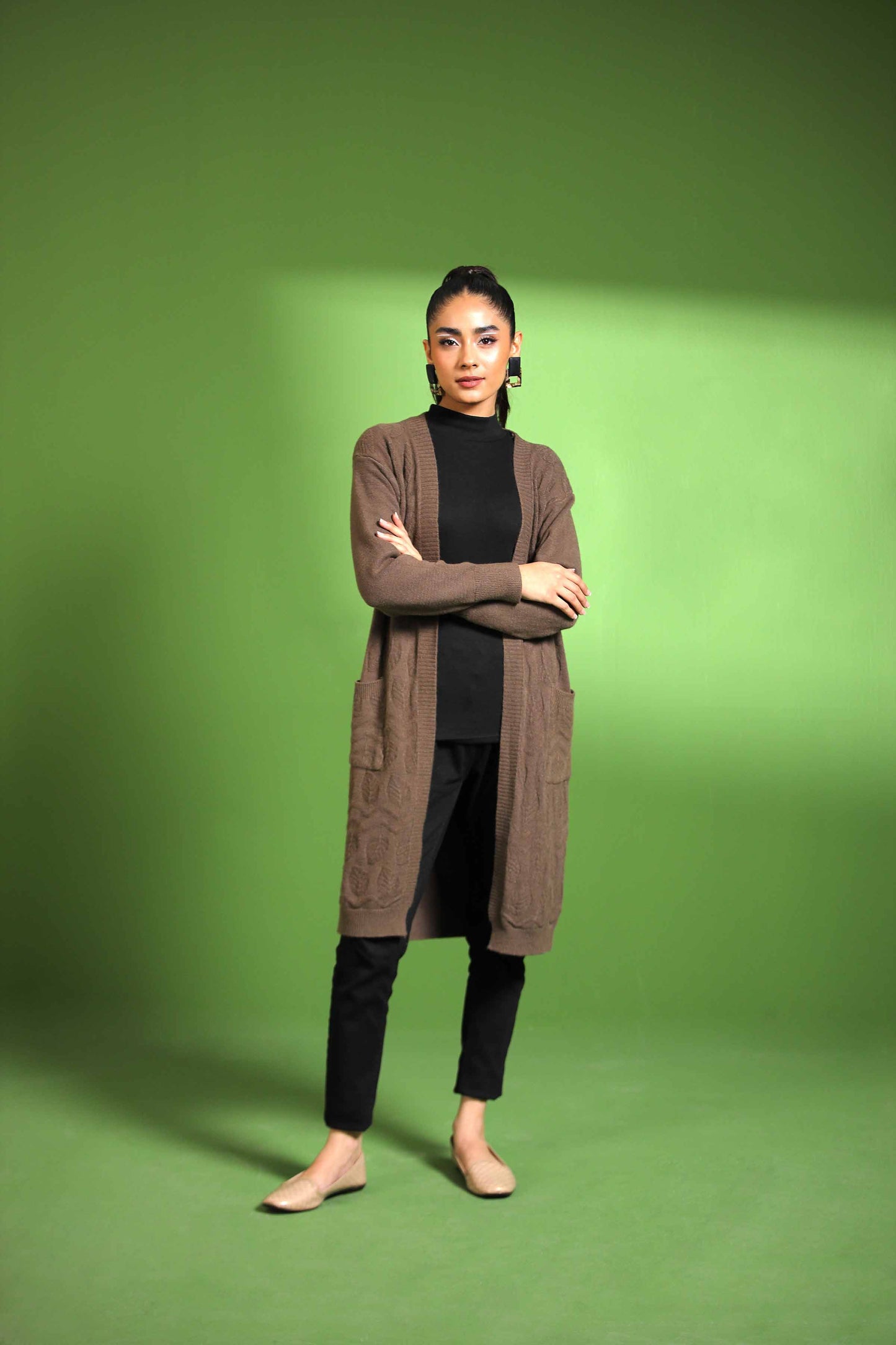 Nishat Linen - Coffee Long Sweater