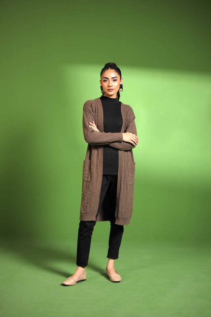 Nishat Linen - Coffee Long Sweater