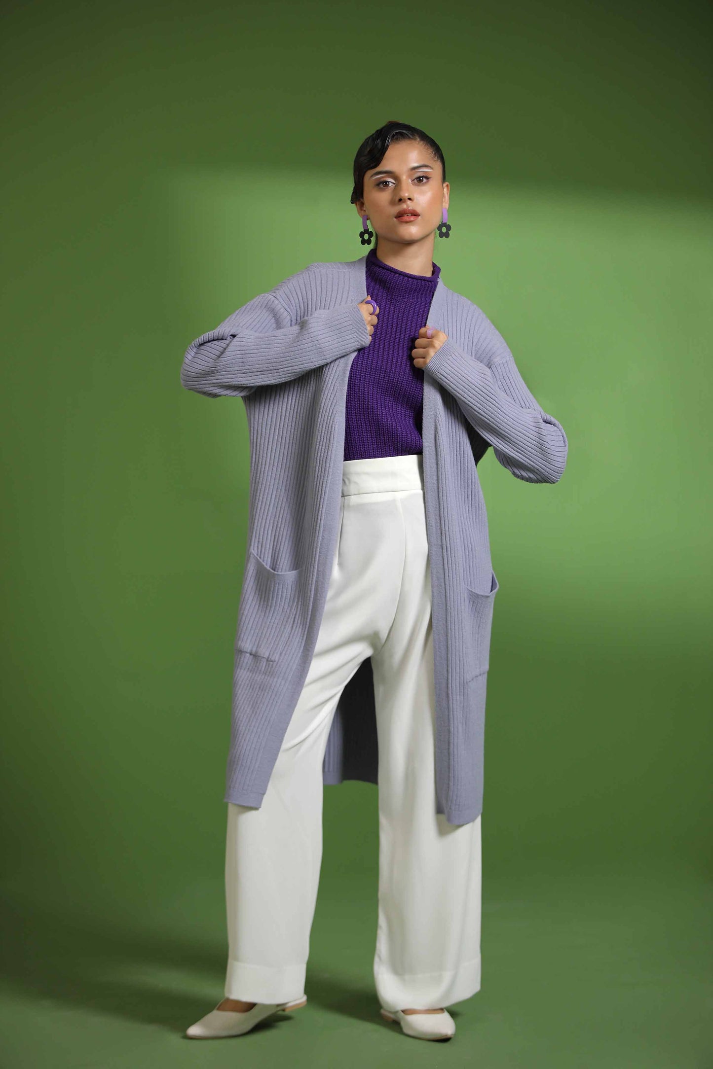 Nishat Linen - Grey Long Sweater