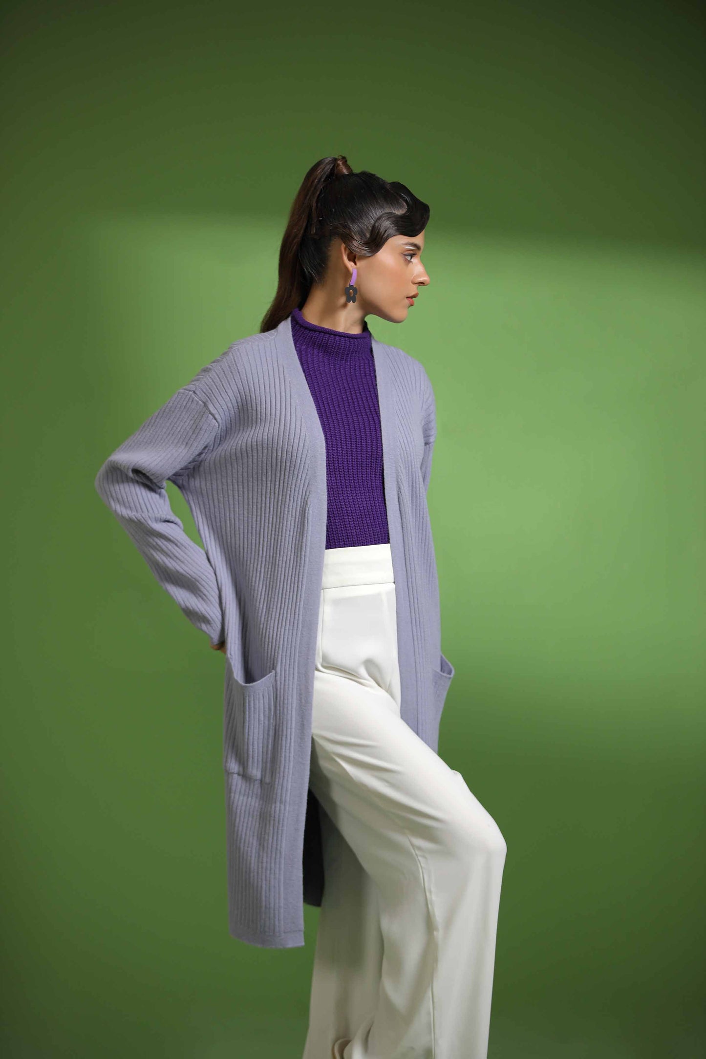 Nishat Linen - Grey Long Sweater