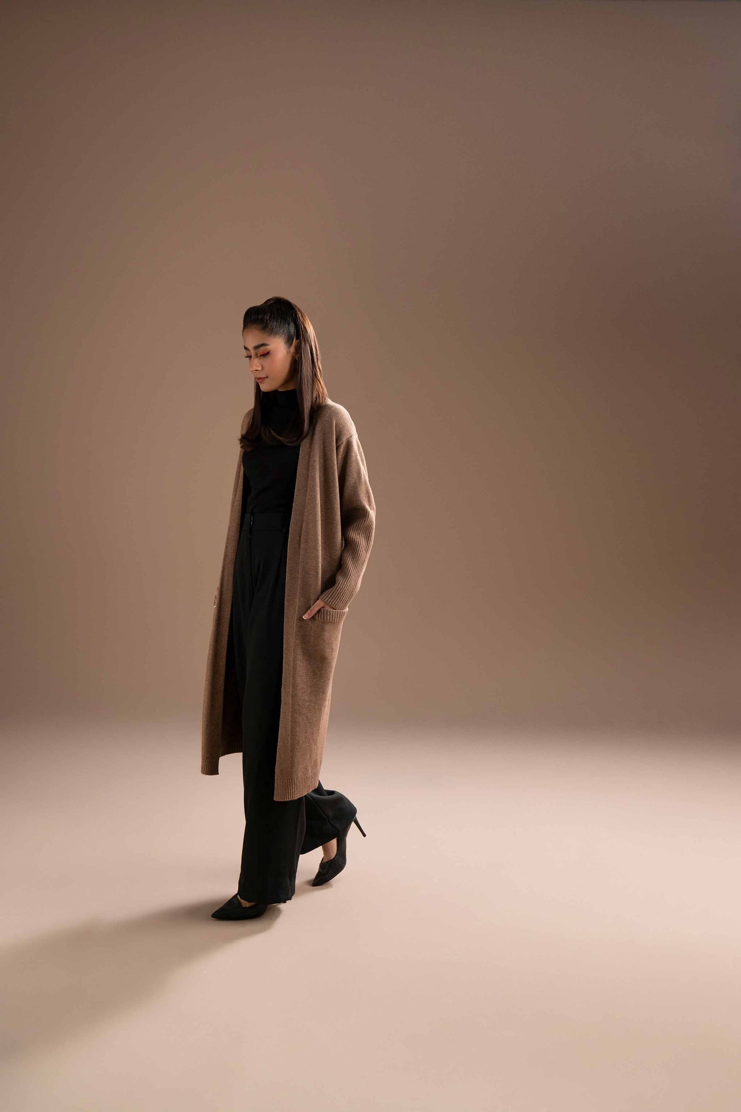 Nishat Linen - Coffee Long Sweater