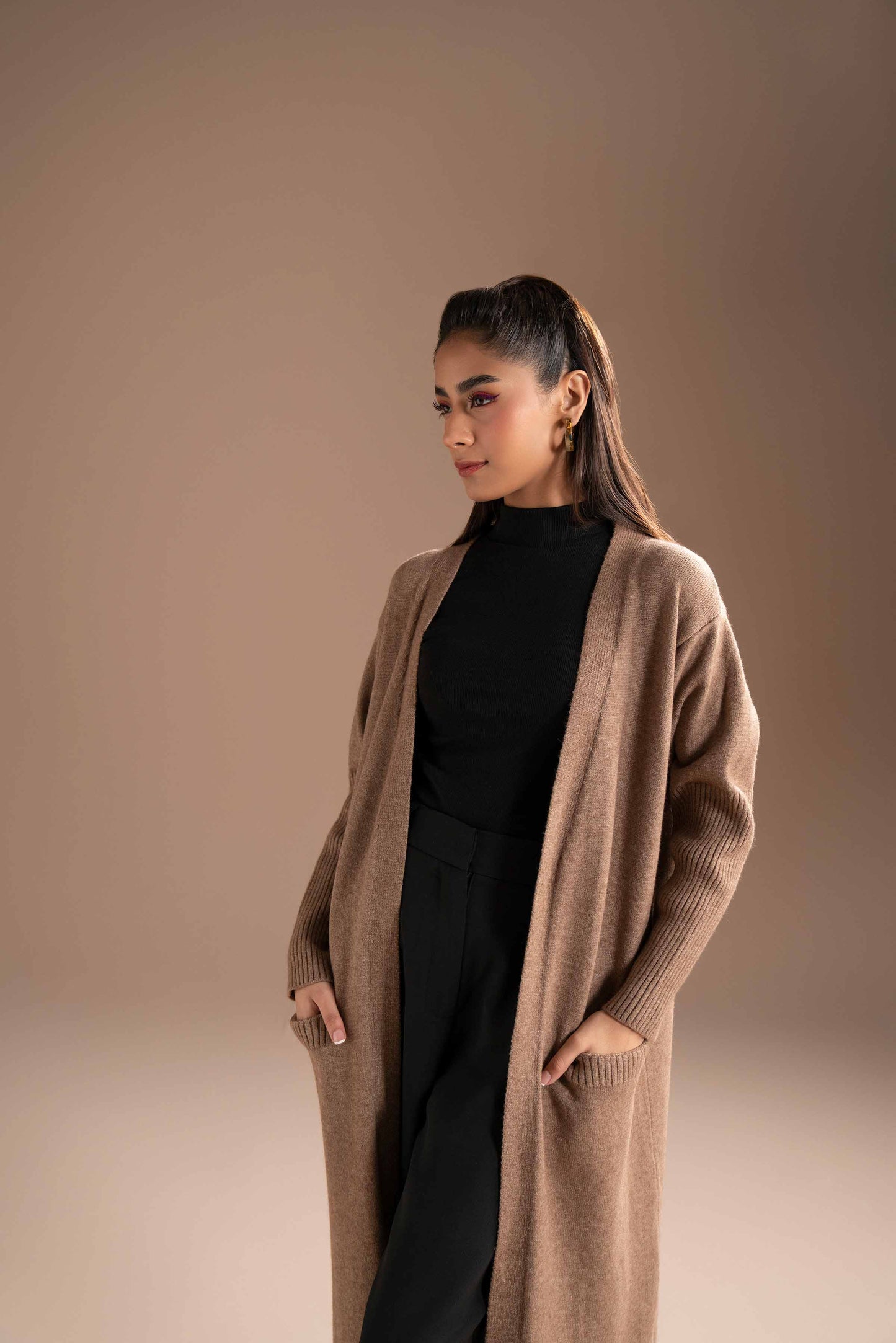 Nishat Linen - Coffee Long Sweater