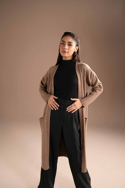 Nishat Linen - Coffee Long Sweater