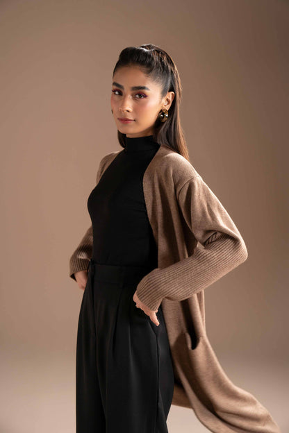 Nishat Linen - Coffee Long Sweater