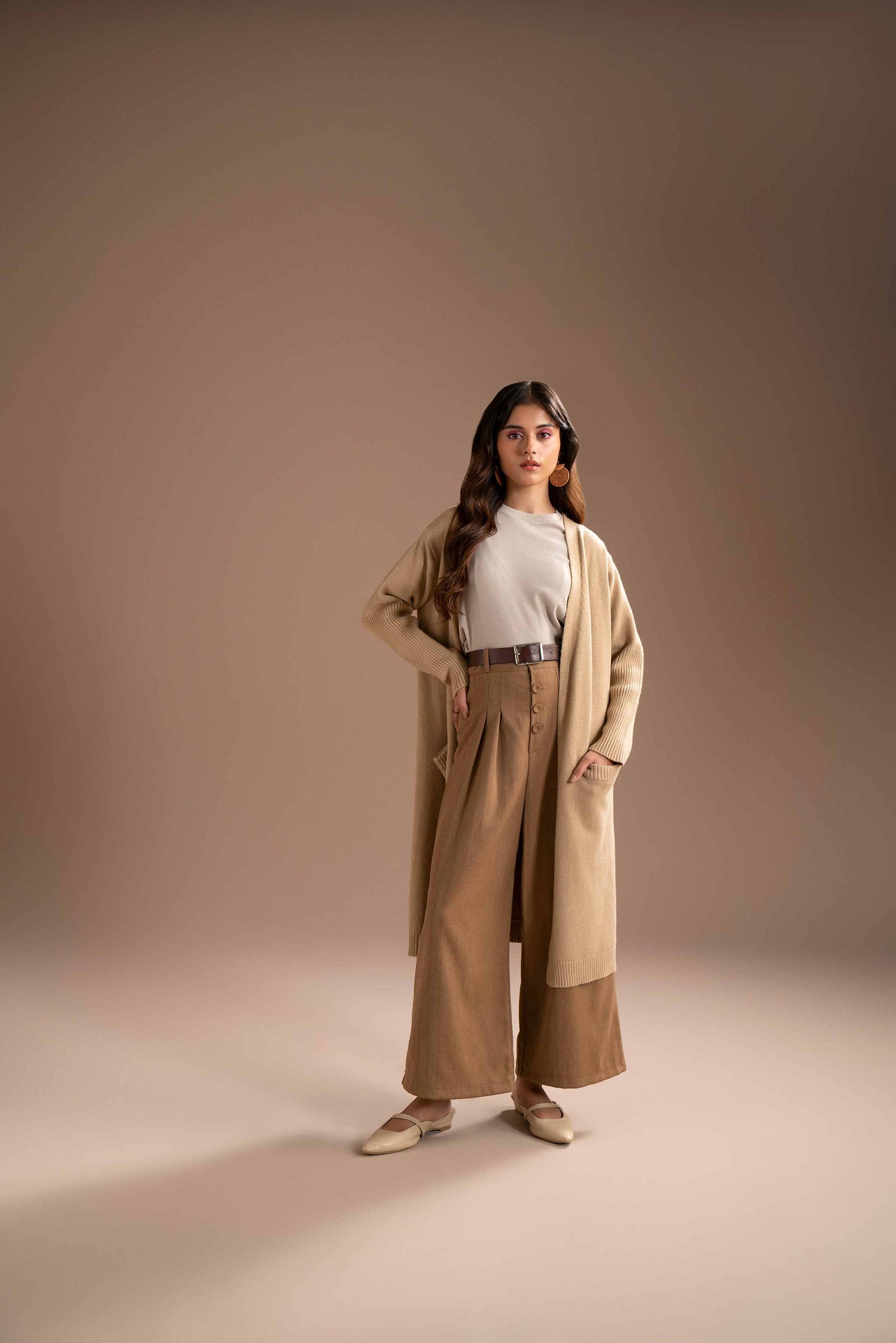 Nishat Linen - Beige Long Sweater