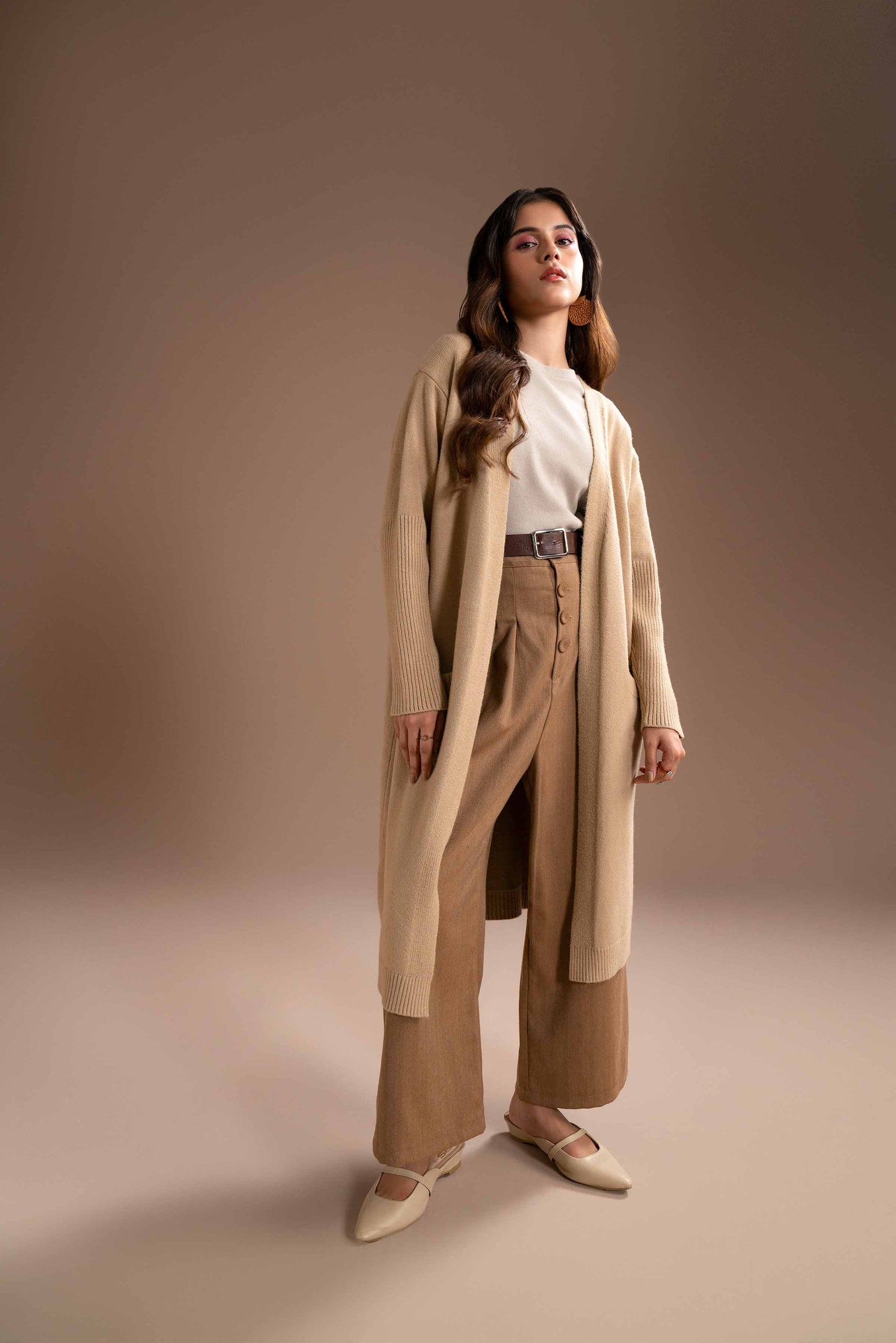 Nishat Linen - Beige Long Sweater