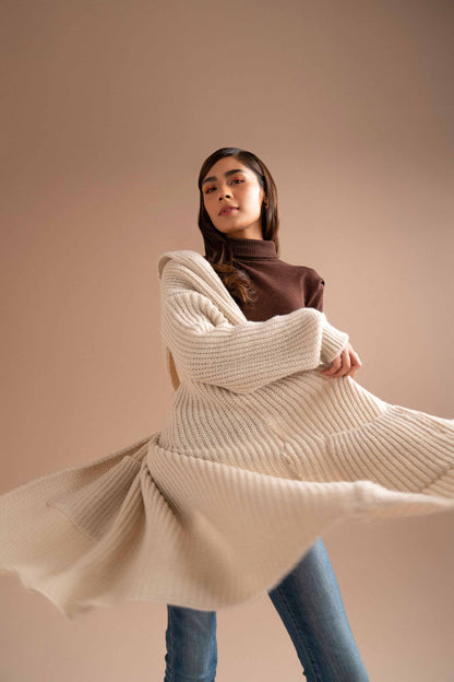 Nishat Linen - Off White Long Sweater