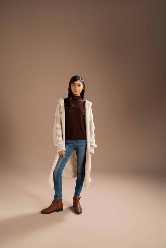 Nishat Linen - Off White Long Sweater