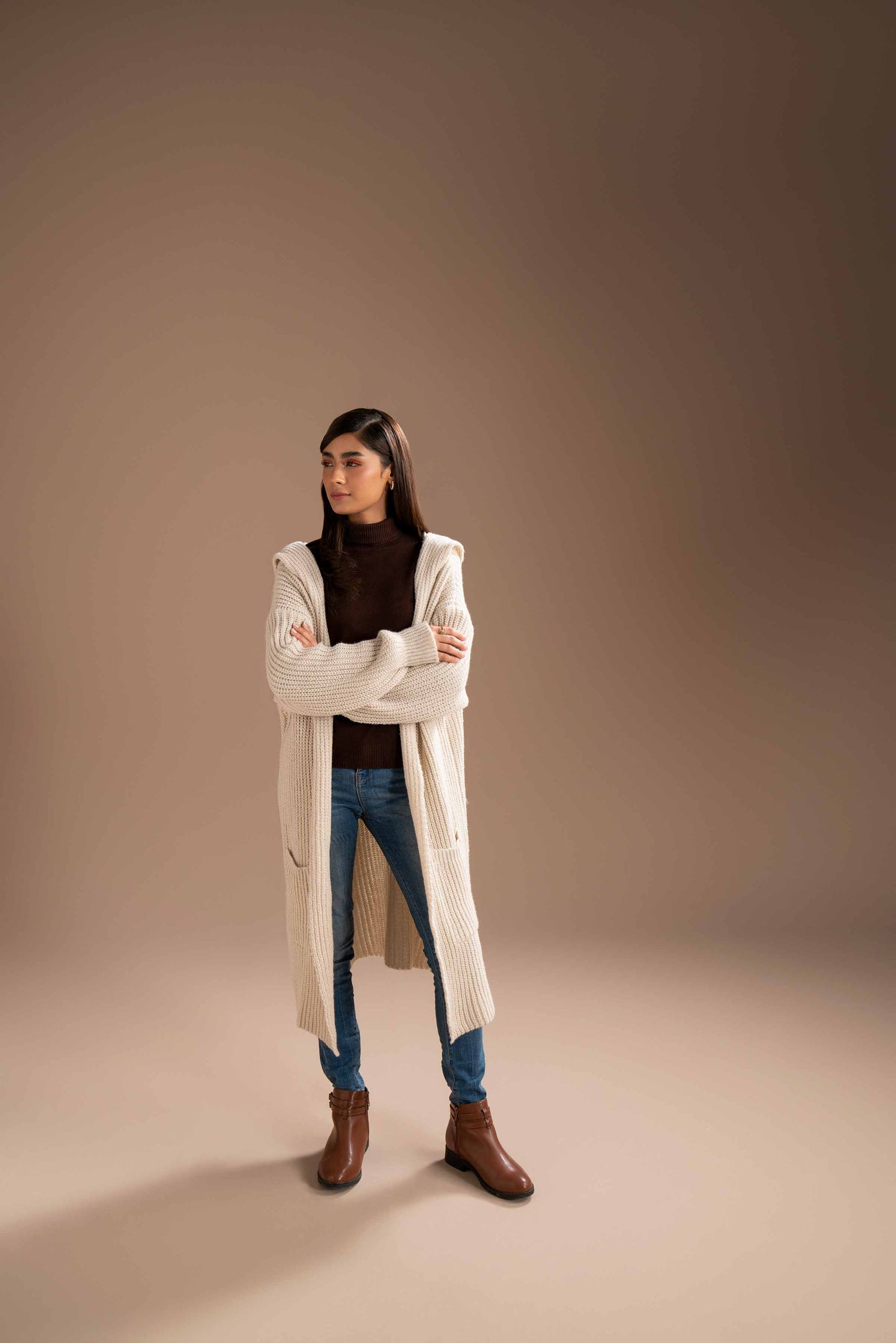 Nishat Linen - Off White Long Sweater