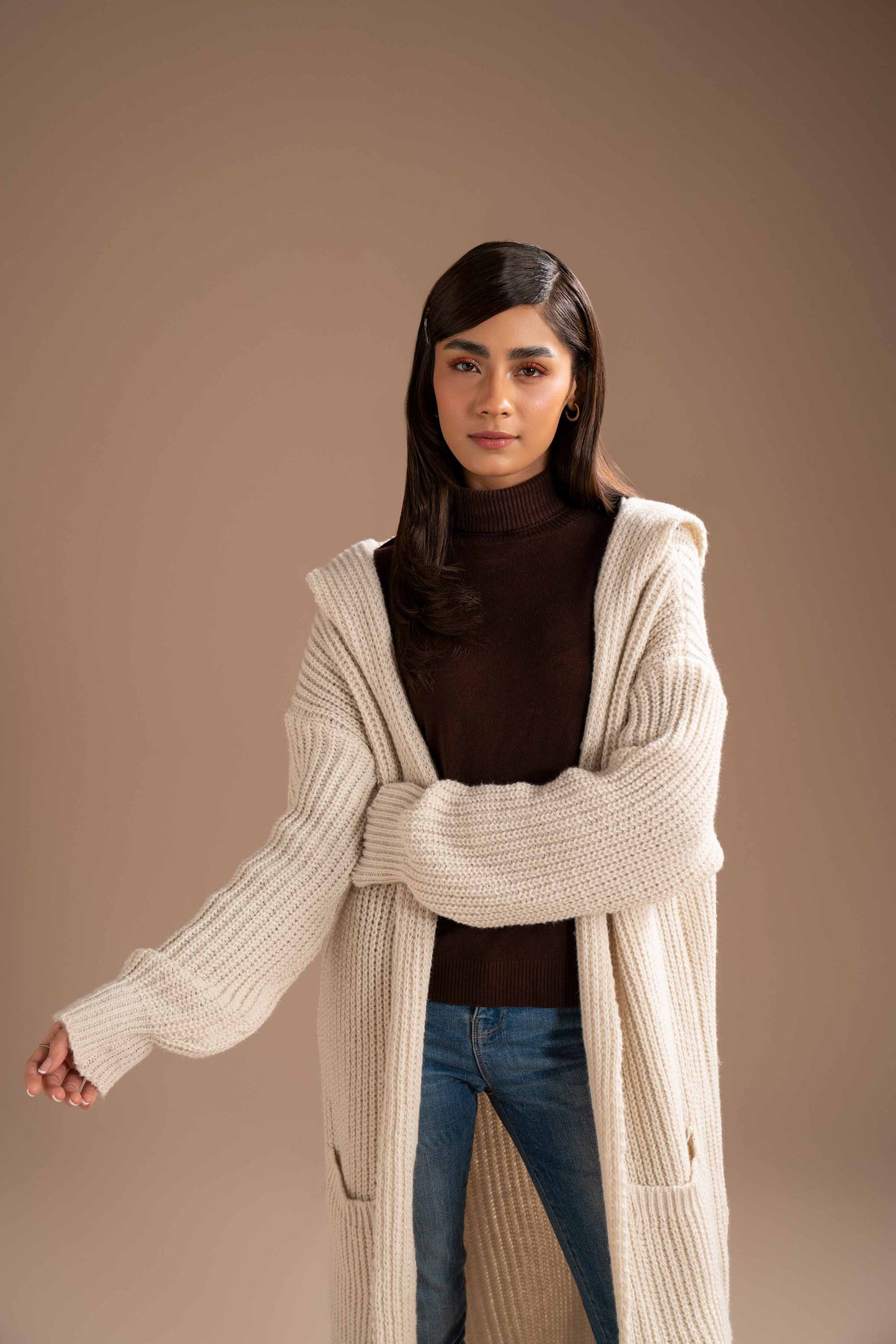 Nishat Linen - Off White Long Sweater