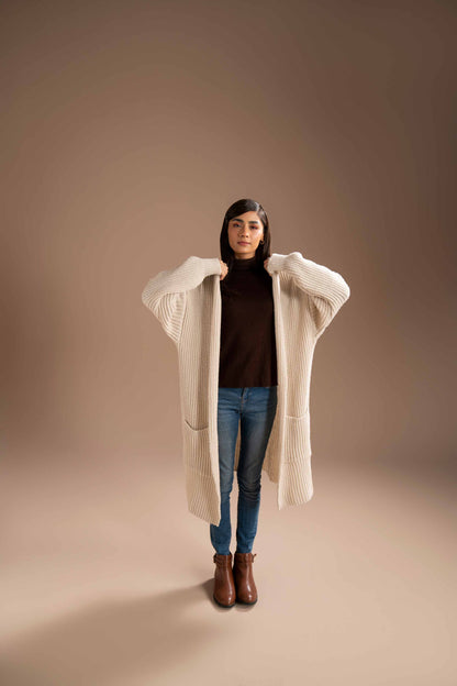Nishat Linen - Off White Long Sweater