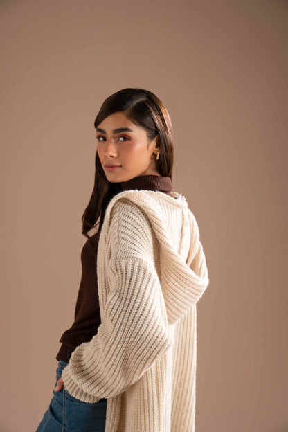 Nishat Linen - Off White Long Sweater
