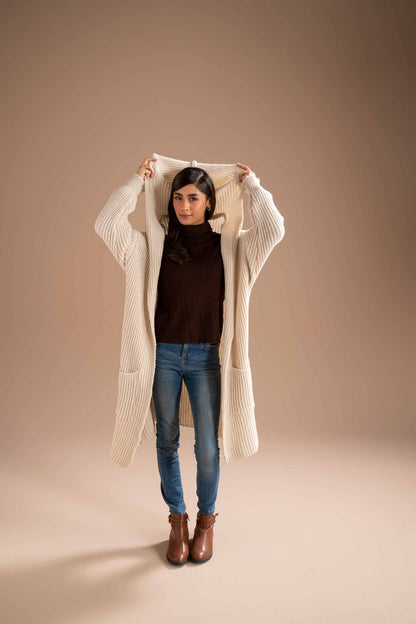 Nishat Linen - Off White Long Sweater