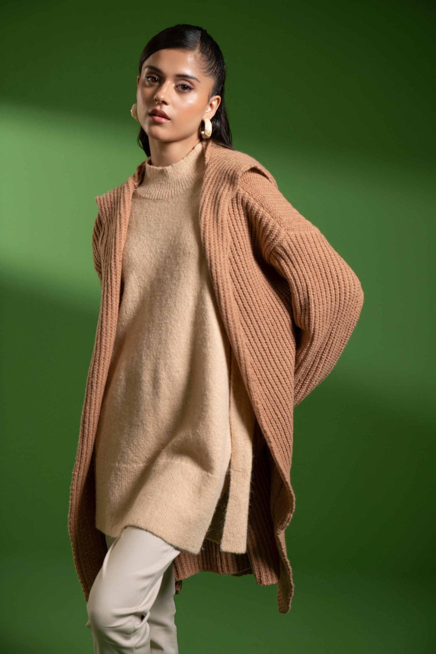 Nishat Linen - Brown Long Sweater