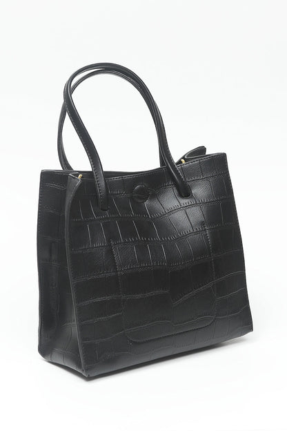 Nishat Linen - Black Hand Bag-556682103-S22