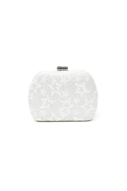 Nishat Linen - Silver Clutch-557562120-S22