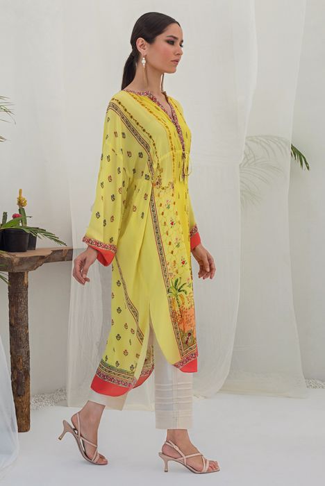 Printed Crepe Poncho With Trouser